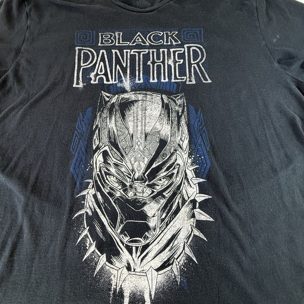 Marvel Black Panther T Shirt 2XL Black Graphic Tee Wakanda Distressed Faded